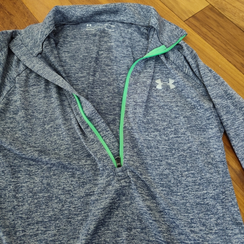 Under Armour Heathered Blue Quarter-Zip Pullover